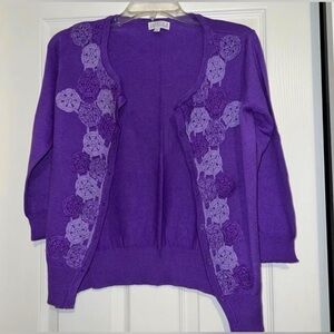Beautiful Joseph A Purple Small Sweater Cardigan.